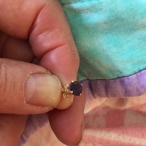 Amethyst studs set in 14k gold